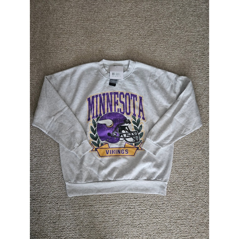 Minnesota Vikings Gameday Couture Sweatshirt Gray Size M